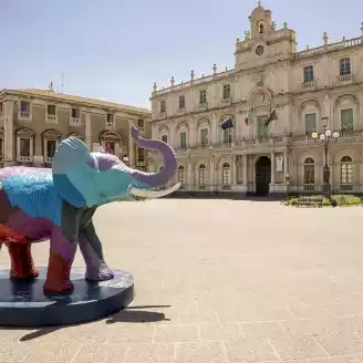 Catania Italy May 30 2021 University Square Historical Center Catania Artistic Representation Elephant Called Liotru Symbol City