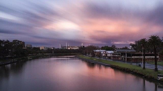 tramonto melbourne yarra fiume